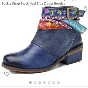 Socofy Leather Ankle Booties